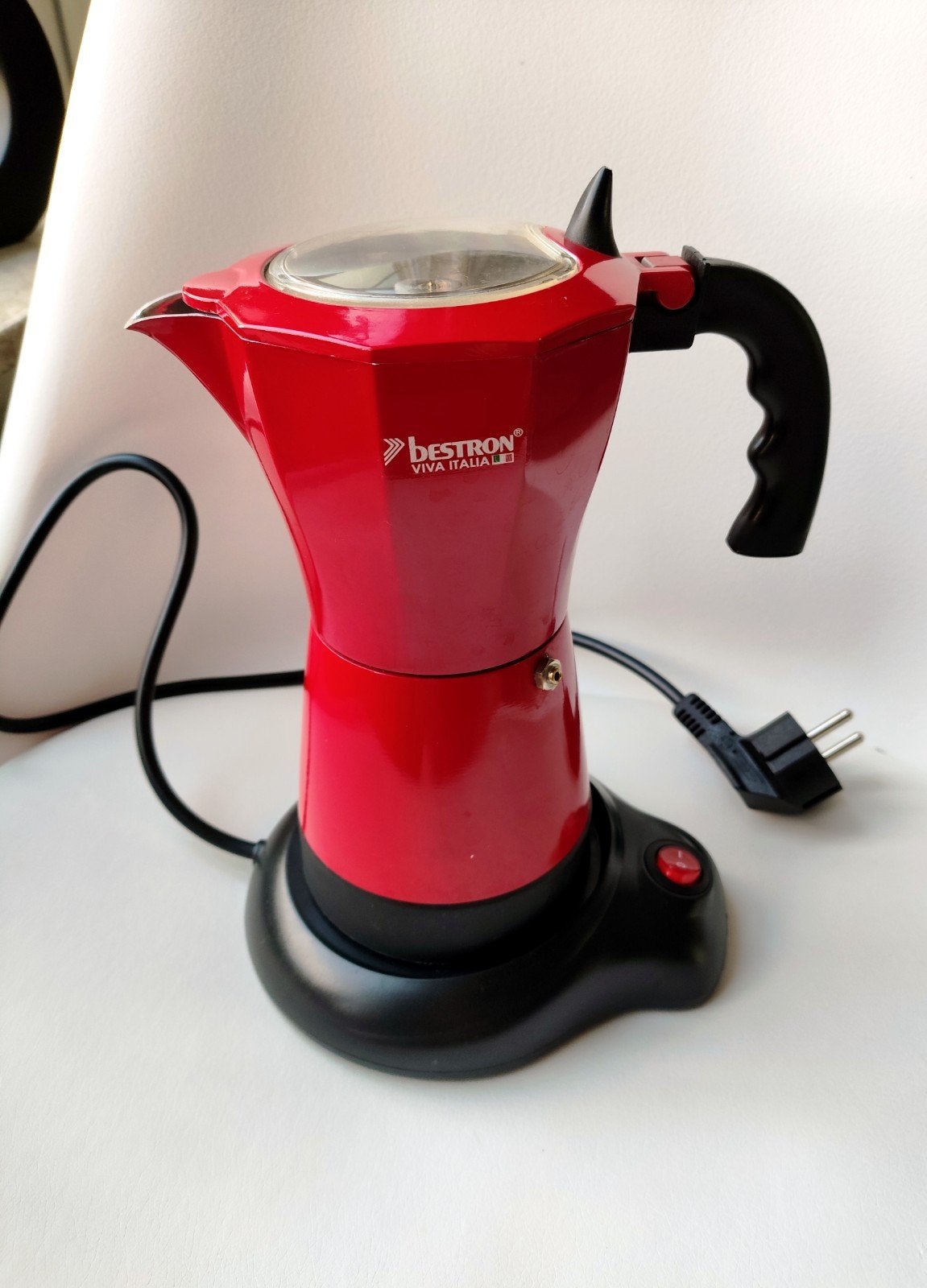 Bestron Elektrische Espressomaker AES480 Viva Italia (Rood), Ophalen, Zo goed als nieuw, Espresso apparaat