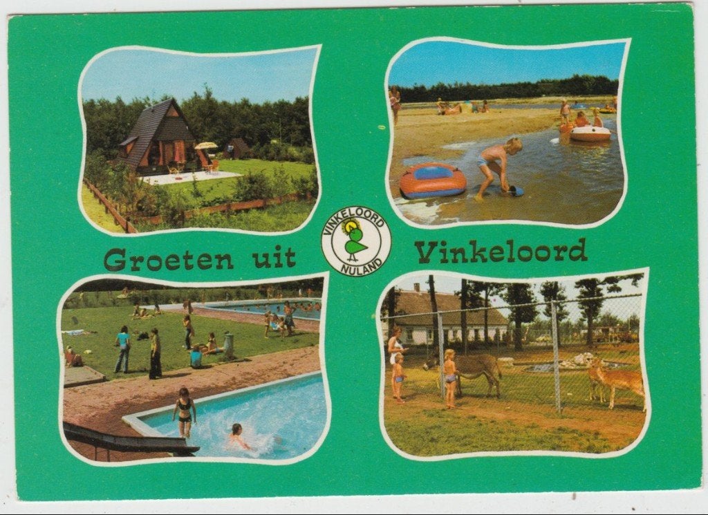 Nuland 4 luik Groeten Vinkeloord met Zwembad Ongelopen, Verzamelen, Ansichtkaarten | Nederland, Verzenden, 1980 tot heden, Ongelopen