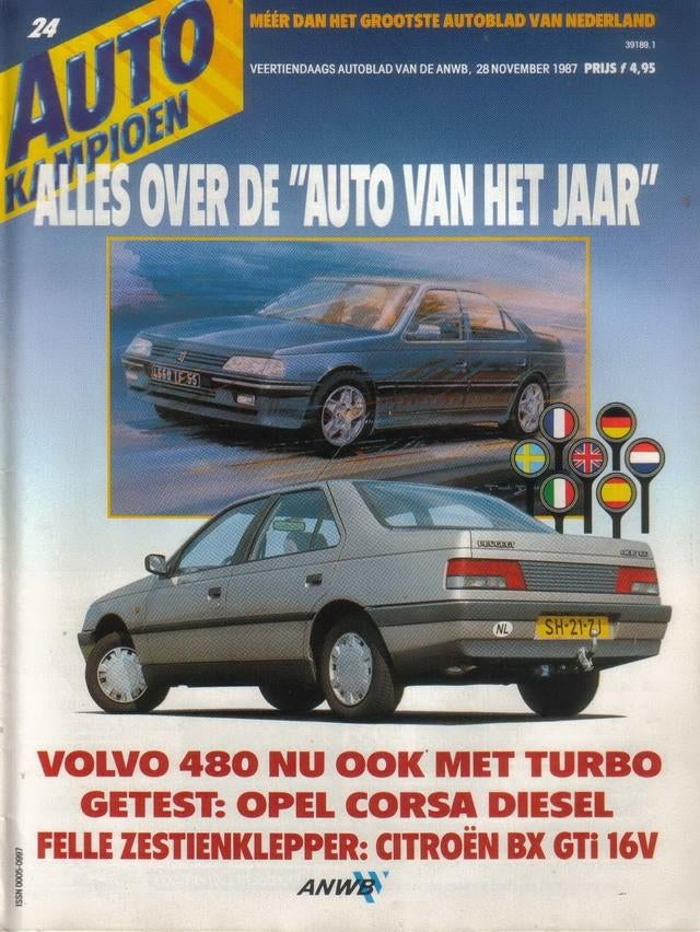 Autokampioen 24 1987 : Citroen BX 19 GTI 16V - Volvo 480 Tur, Ophalen of Verzenden, Gelezen, Algemeen
