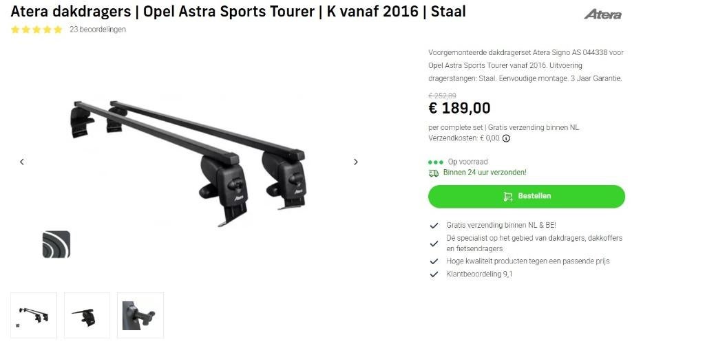 dakdrager opel astra, Auto diversen, Dakdragers, Ophalen, Zo goed als nieuw