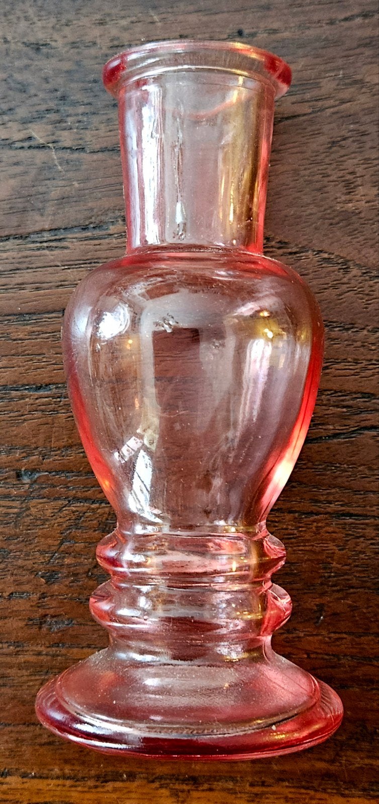 Glazen vaasje / kandelaar roze, Ophalen of Verzenden, Glas