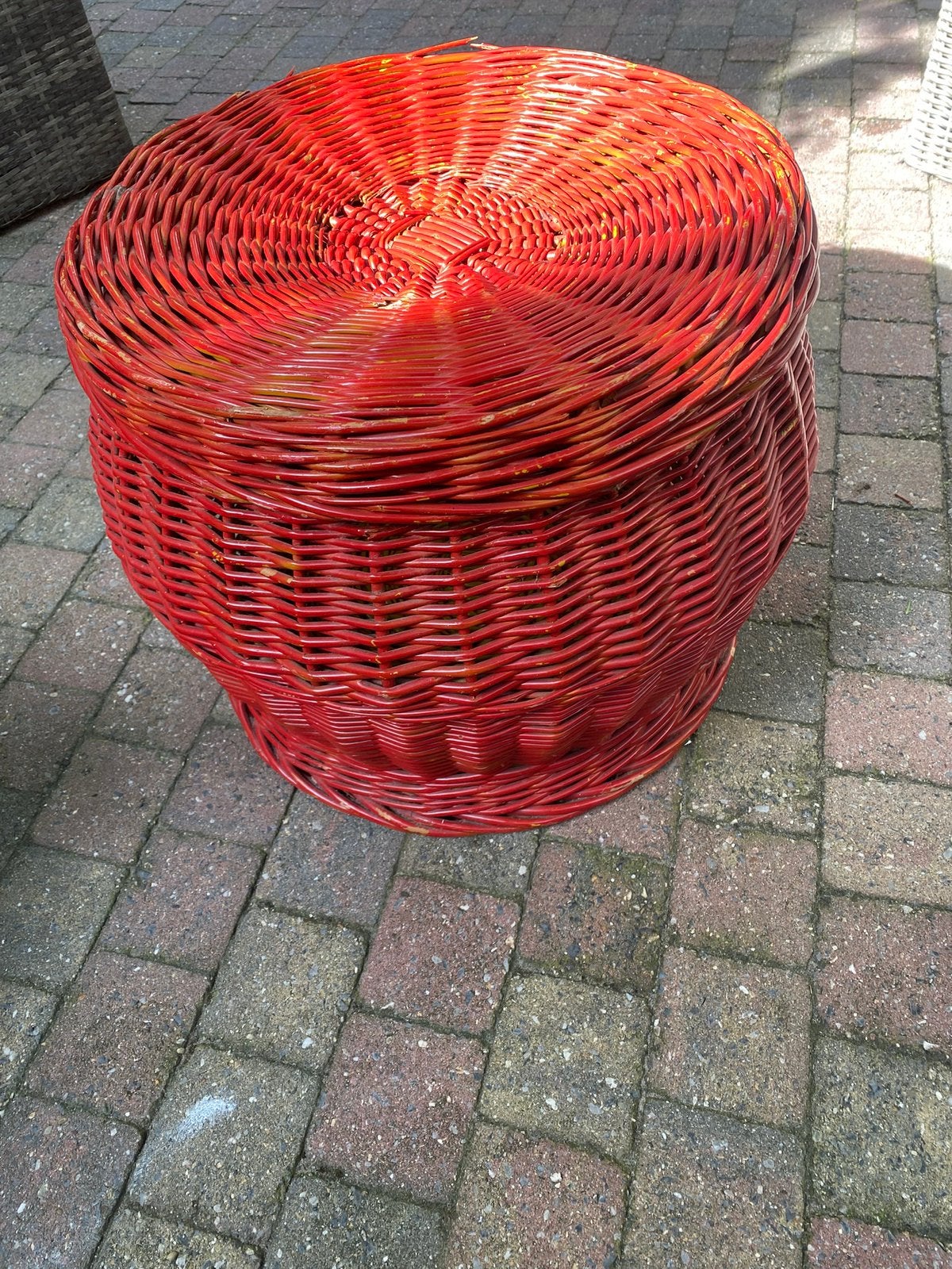 Rieten Mand, Gebruikt, Mand, Gevlochten, Rond