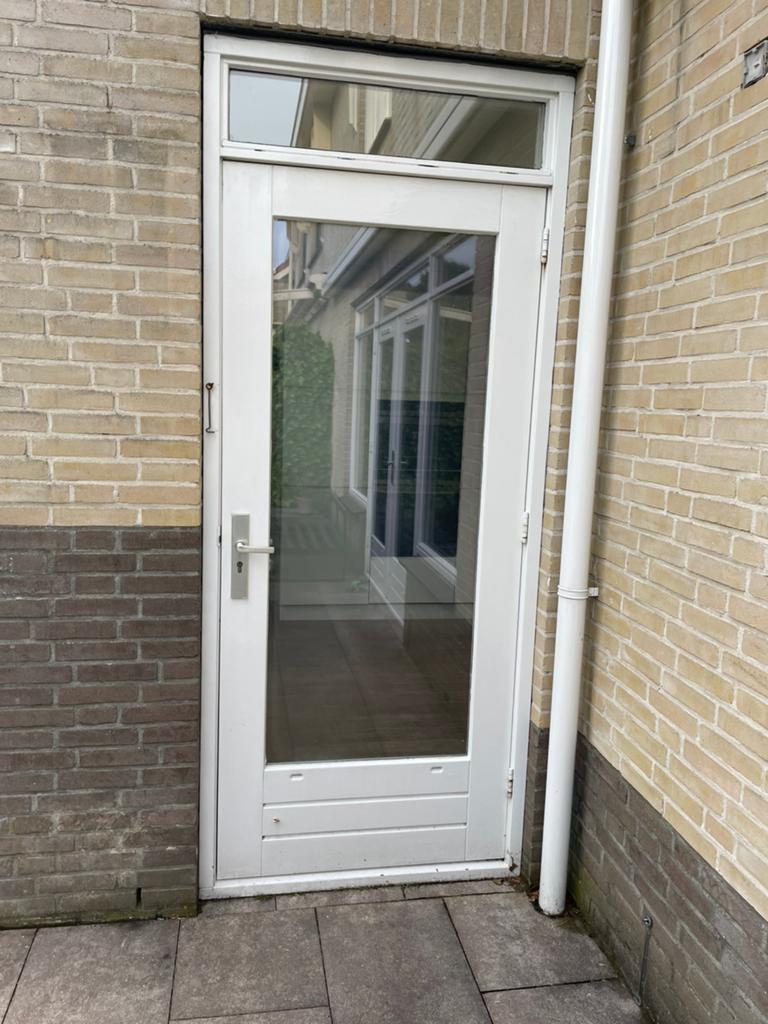 Buitendeur hardhout 92 x 212, Deurkozijn, Zo goed als nieuw, 150 tot 225 cm, Hout