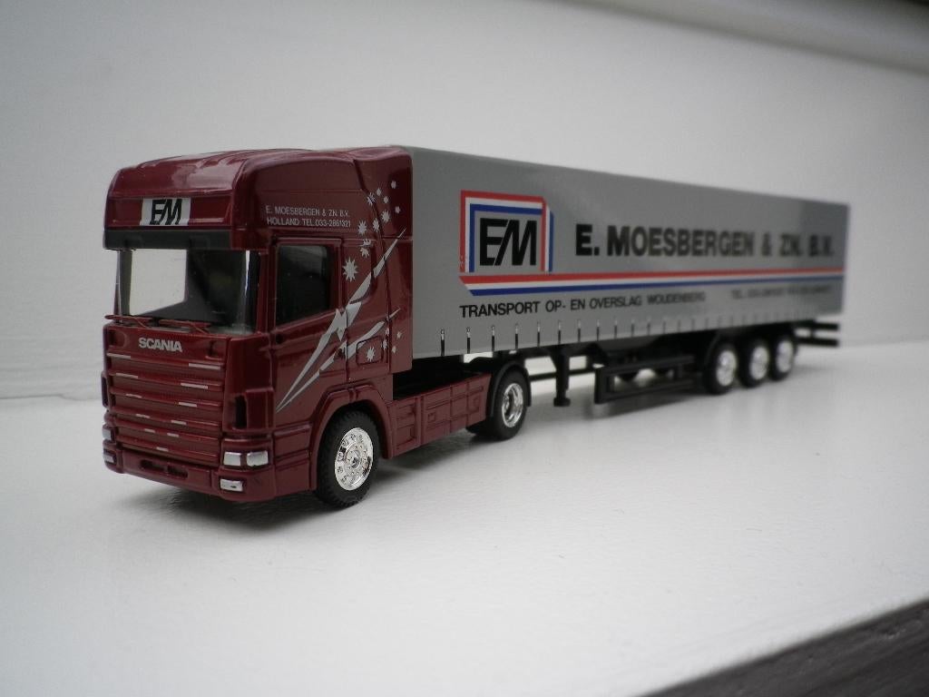 Promotoys Scania R. Moesbergen Woudenberg holland 1/87, Ophalen of Verzenden, Gebruikt, Bus of Vrachtwagen, Efsi
