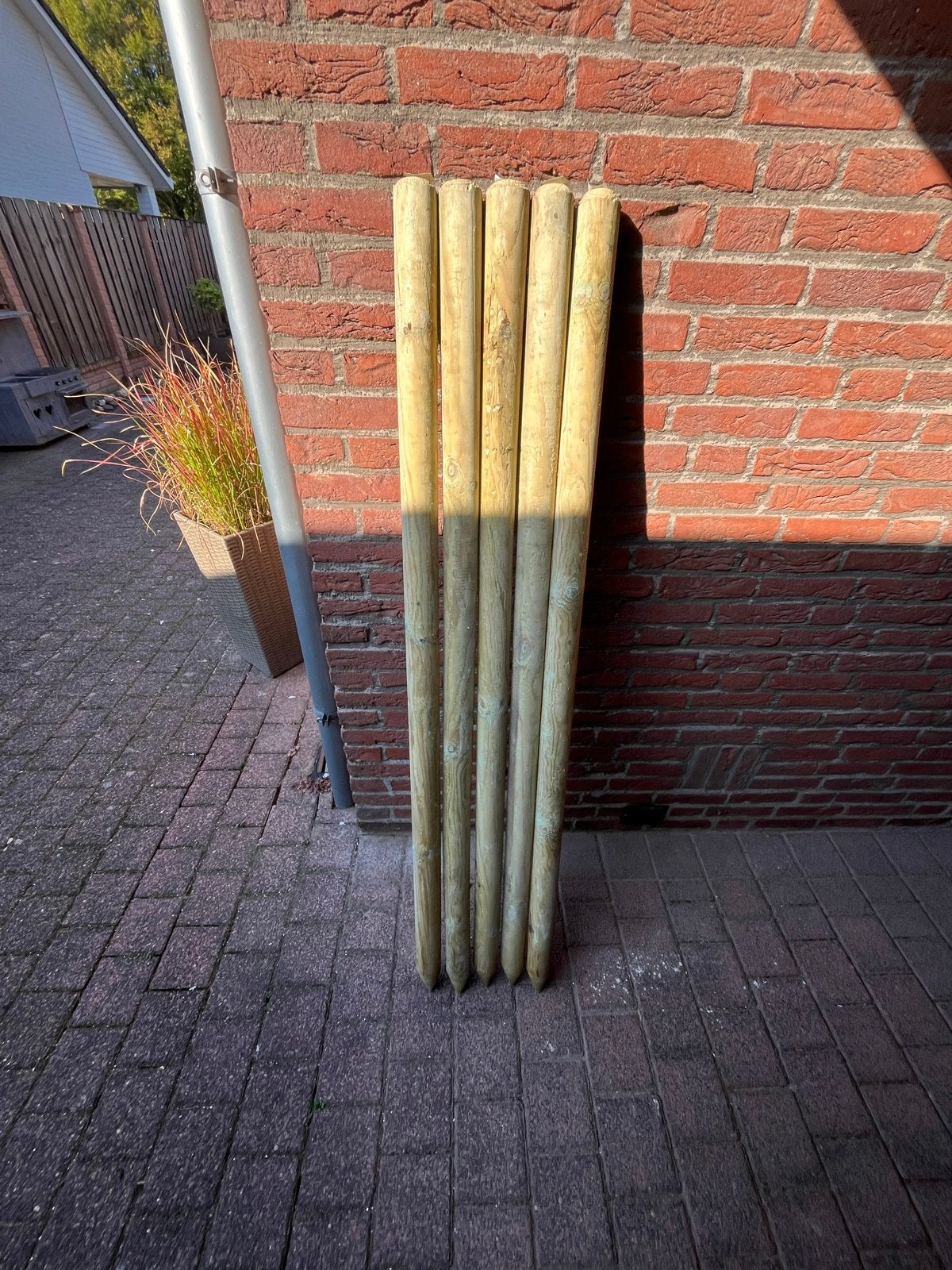 Houten palen voor tuin of afrastering, Tuin en Terras, Ophalen, Nieuw, Minder dan 180 cm, Palen