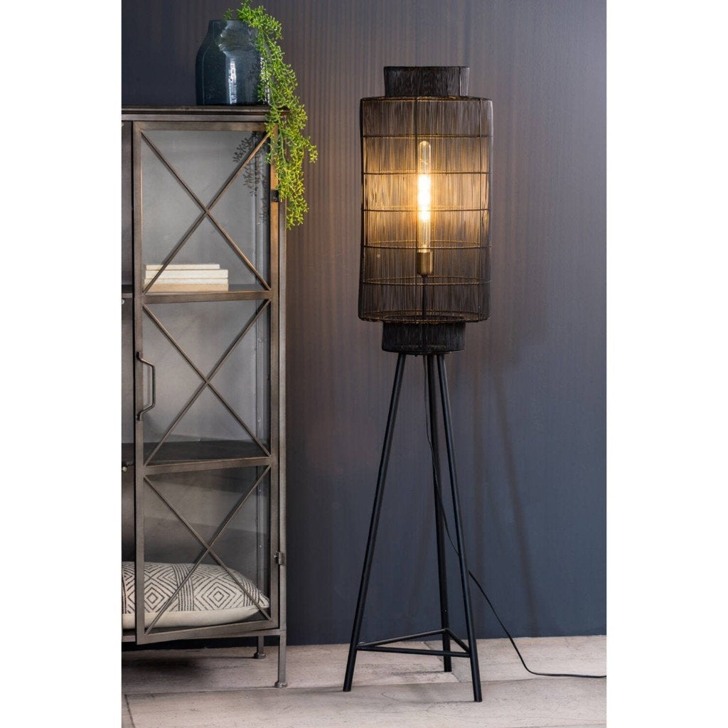 Light & Living Vloerlamp Gruaro  Zwart 32x32x150 cm, Ophalen, 100 tot 150 cm, Nieuw, Japandi, hotel chique of Eric Kuster