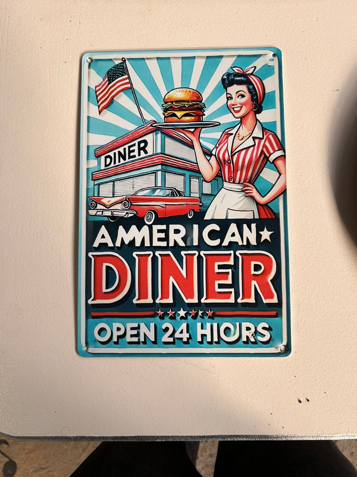 American diner bordje, Ophalen of Verzenden, Zo goed als nieuw