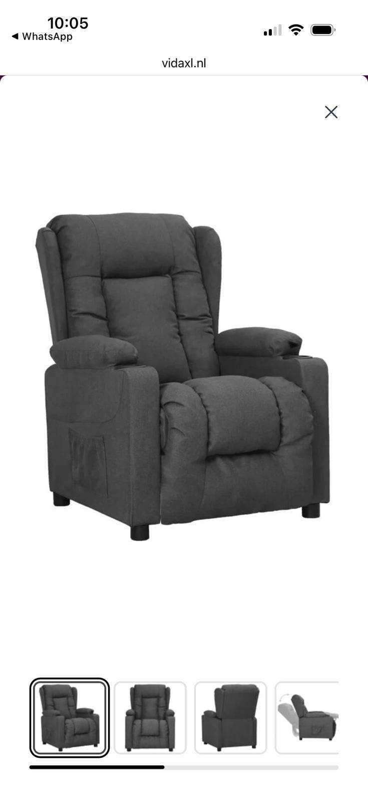 Nieuwe VidaXL relaxfauteuil - Grijs stof