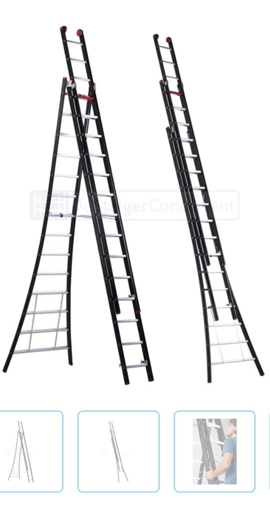 Altrex Nevada 3-delige Uitgebogen Reformladder - 3x14 Sporte, Ophalen, Zo goed als nieuw, Ladder, Opvouwbaar of Inschuifbaar
