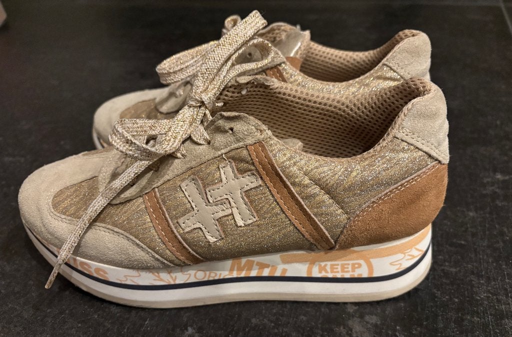 Rizzi sneakers beige/goud/camel maat 39, Verzenden, Beige, Rizzi, Sneakers of Gympen