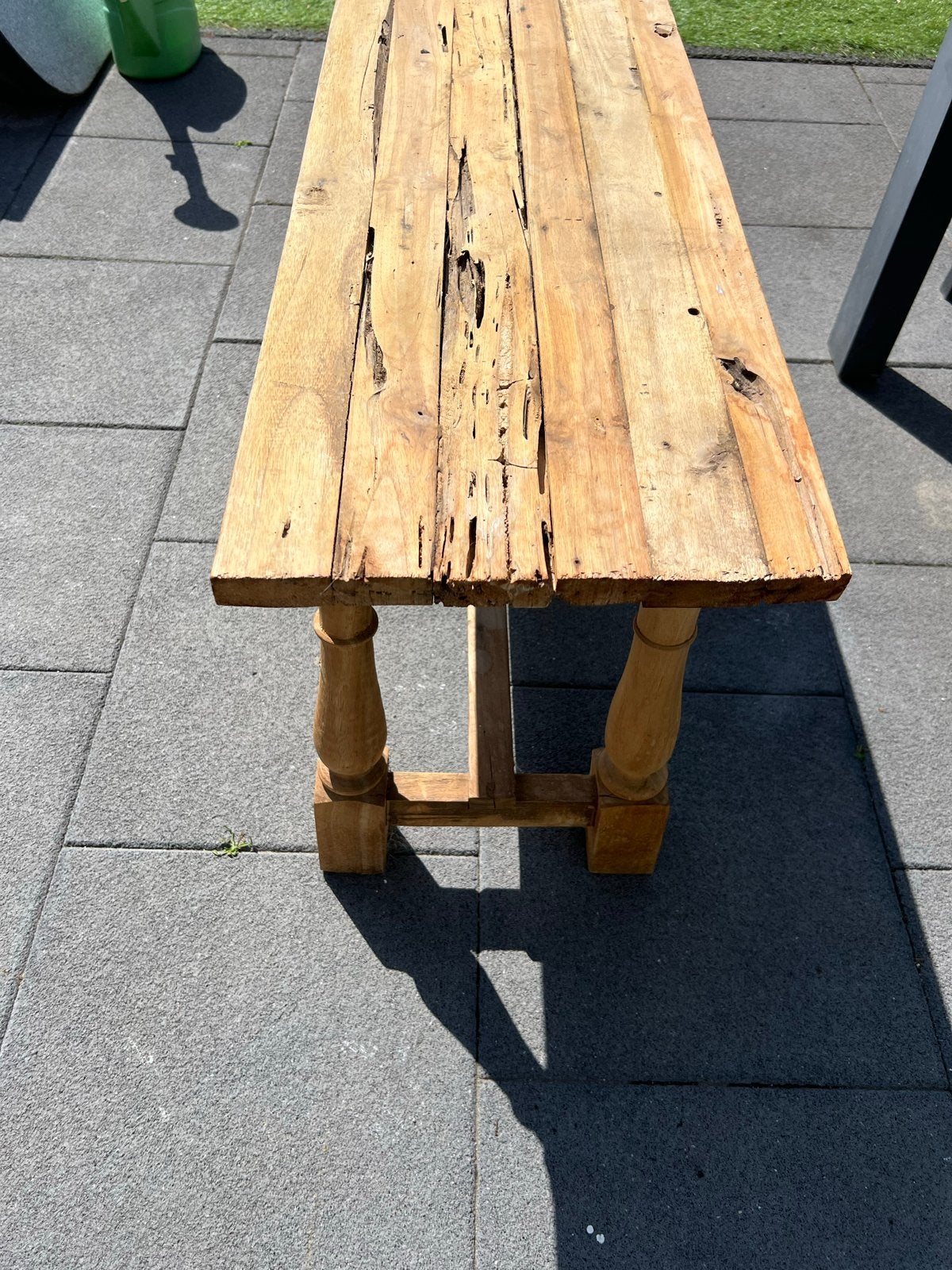 Rustieke houten bankje/sidetable, Huis en Inrichting, Tafels | Sidetables, Ophalen, 25 tot 50 cm, Rechthoekig, 100 tot 150 cm