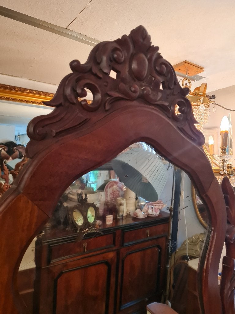 Antieke commode, ladekast met spiegel en marmer, Ophalen