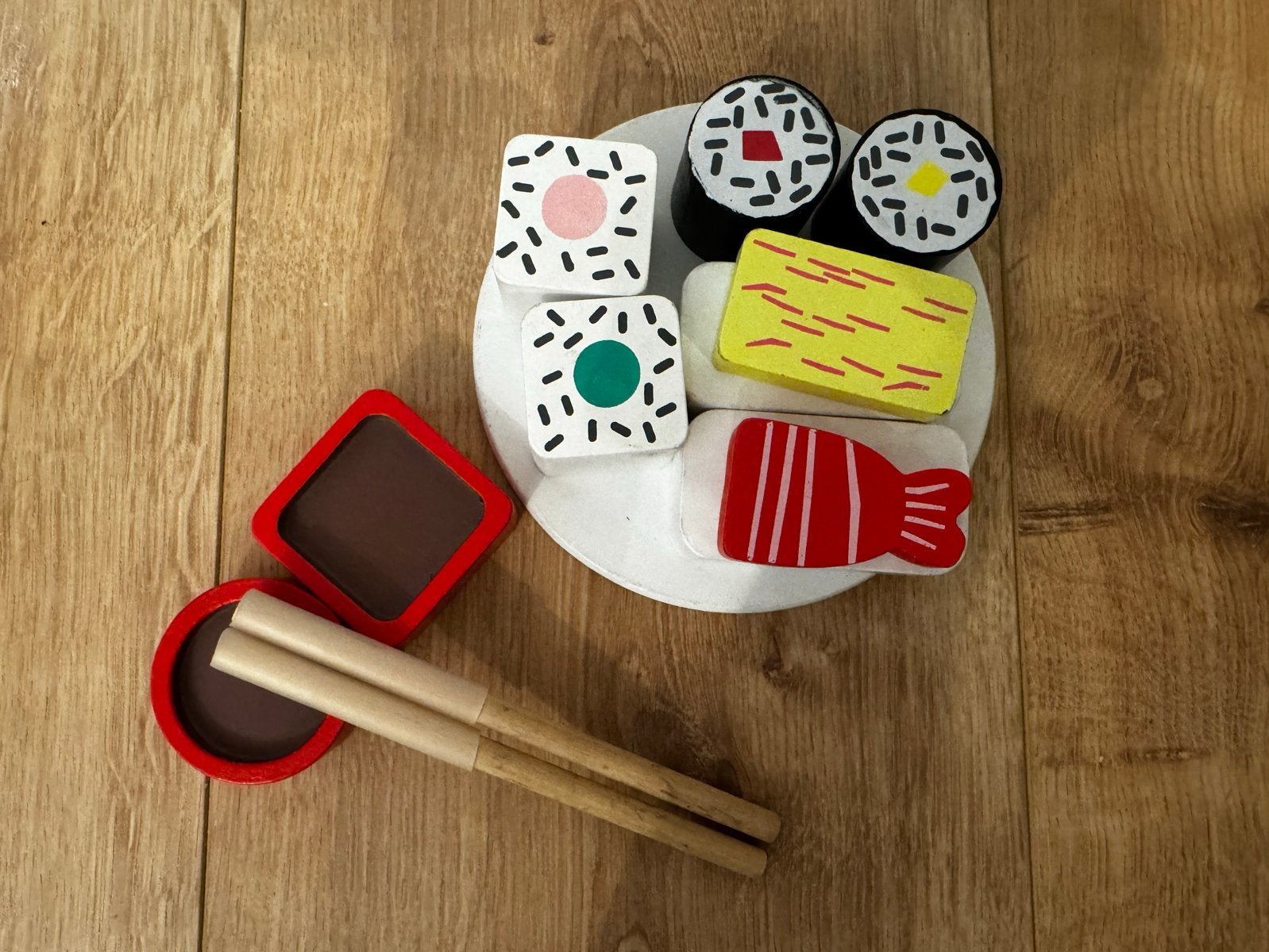 Houten sushi speelset met stokjes, Ophalen, Zo goed als nieuw, Overige typen