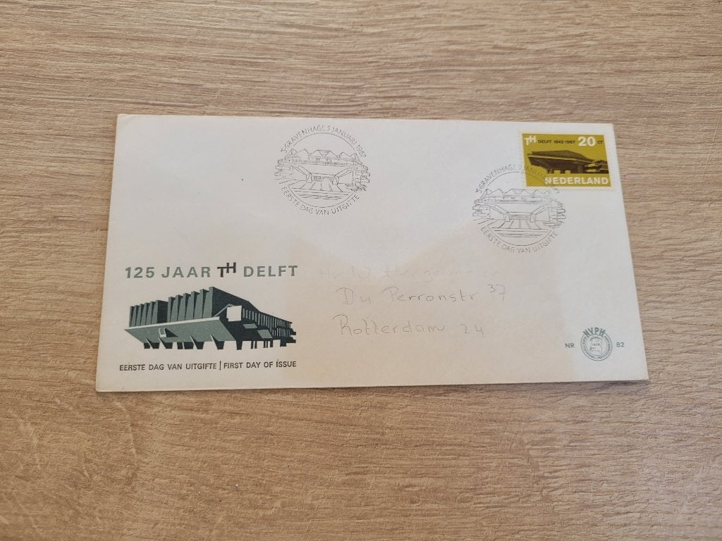 Eerstedagenvelop - 125 jaar TH Delft 1842- 1967 ~ HH7110, Postzegels en Munten, Postzegels | Eerstedagenveloppen, Ophalen of Verzenden
