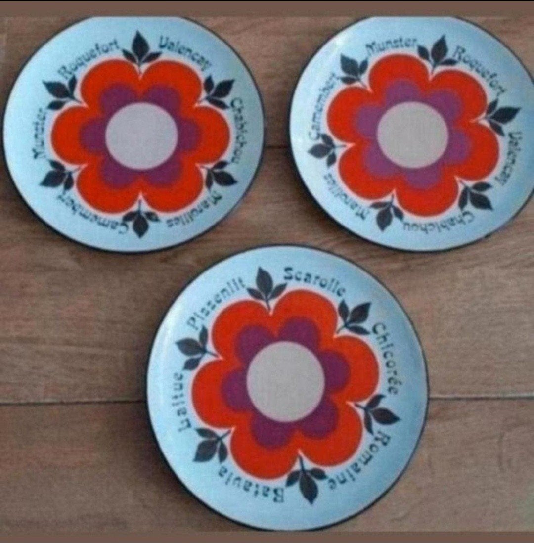 Vintage Gien Franse kaas- en slabordjes set (3 stuks), Ophalen of Verzenden