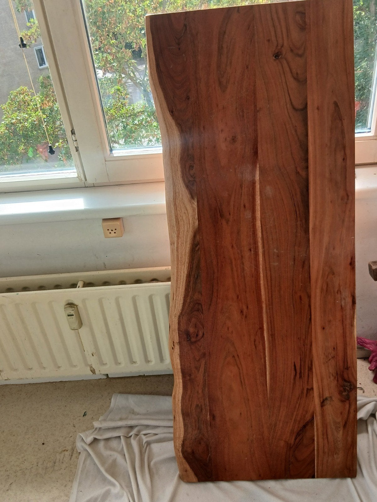 Massief houten tafelblad - Live Edge, Ophalen, Rustiek, Modern, Industrieel, Natuurlijk, 50 tot 100 cm, Zo goed als nieuw