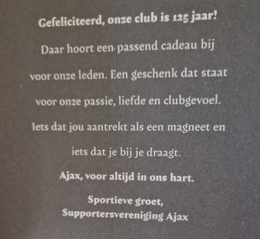 AJAX 125 jaar, Ophalen of Verzenden, Zo goed als nieuw, Ajax, Overige typen