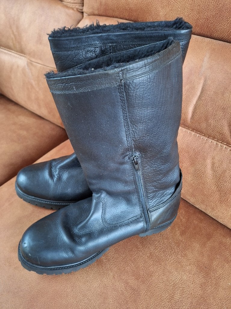 Z.g.a.n. met nepbont gevoerde leren heren TAFT laarzen €55,=, Zwart, Boots, Ophalen of Verzenden, Zo goed als nieuw