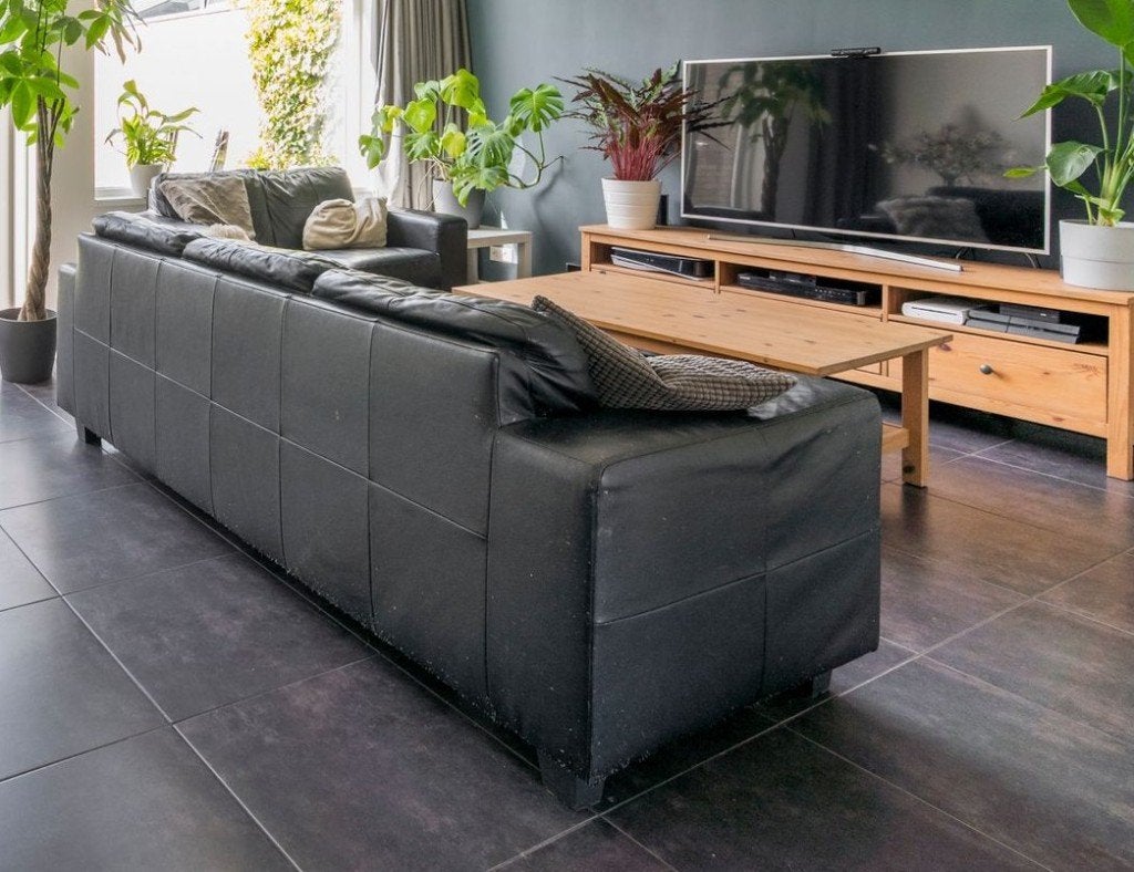 Leren bank Ikea 2 en 3 zits, Ophalen, Gebruikt, Driepersoons, Rechte bank