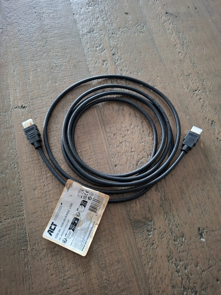 ACT HDMI-kabel 3 meter – 4K/60Hz – nieuw, Ophalen of Verzenden, Nieuw, Overige merken, Kabel of Snoer
