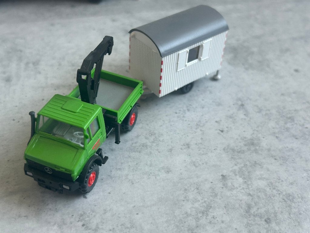 Wiking Unimog Wimo + schaft keet, Ophalen of Verzenden, Zo goed als nieuw, Bus of Vrachtwagen, Wiking