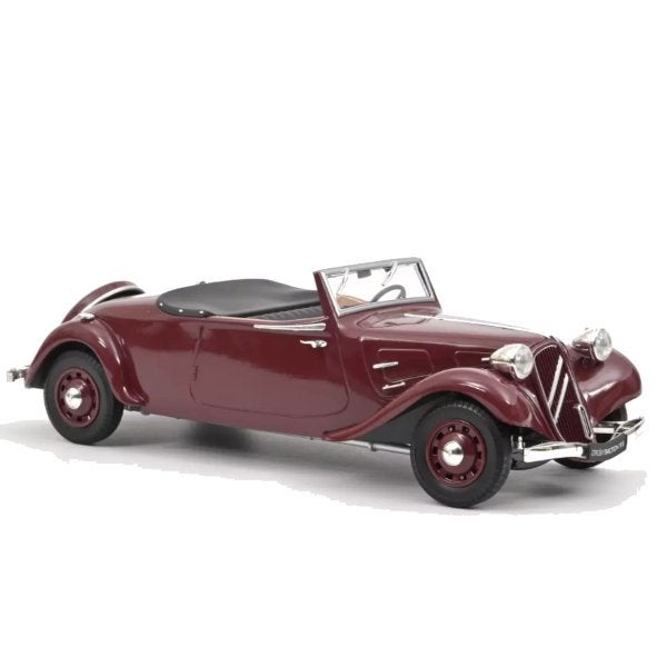 Citroen Traction Cabriolet 1938 Rood Schaal 1/18 Norev, Auto, Norev, Ophalen of Verzenden, Norev