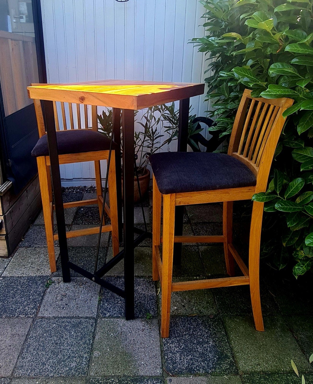Bartafel + 2 stoelen, Huis en Inrichting, Barren, Ophalen, Gebruikt, Inclusief barstoelen