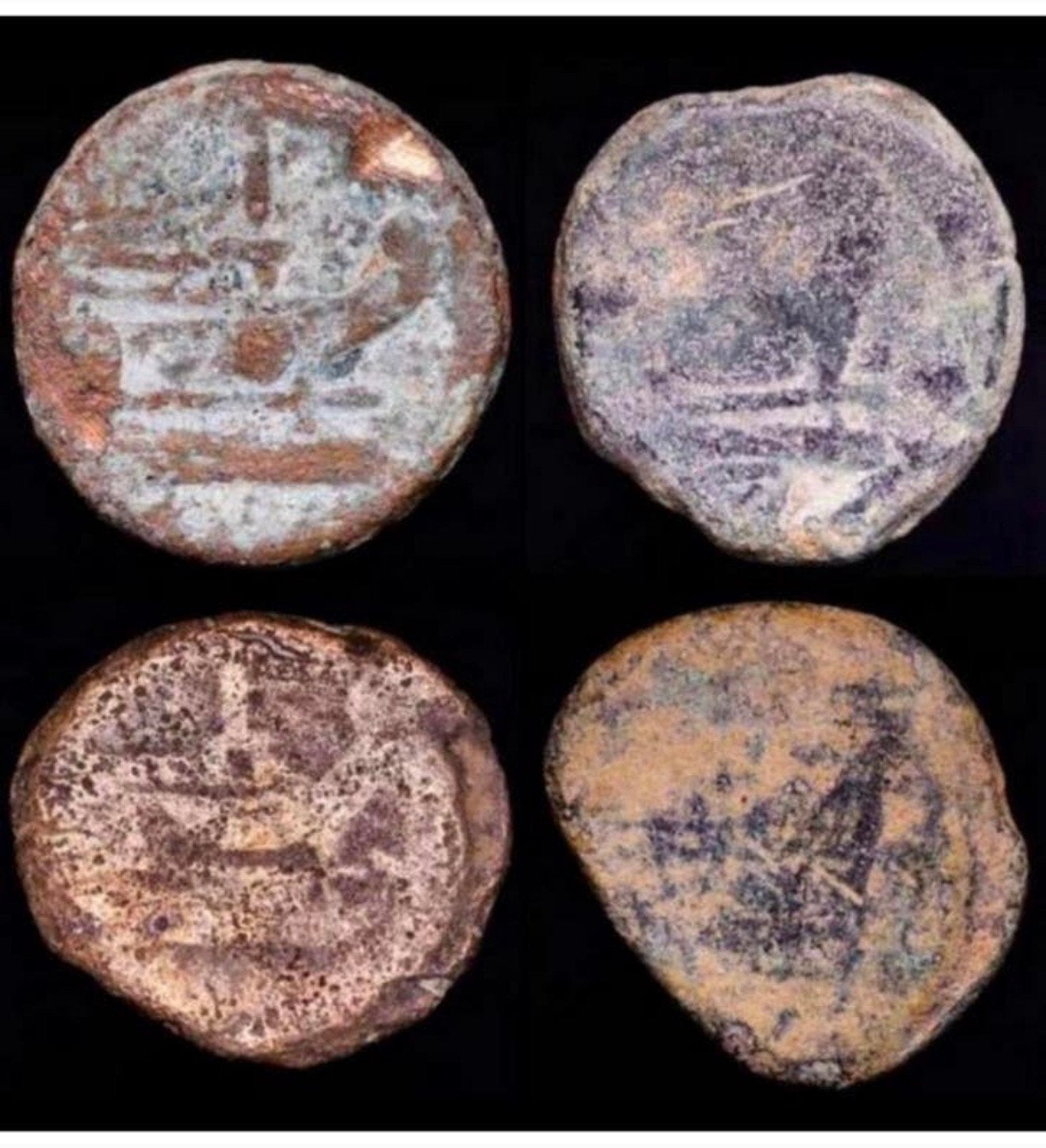 Romeinse coins 4x Janus As Munten 206-194 BC + certificaat, Ophalen of Verzenden
