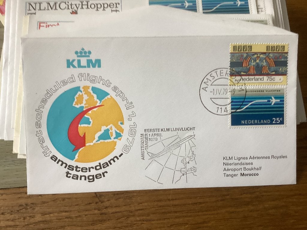 No2863 KLM Amsterdam Tanger 1-4-1979 klein formaat Nederl, Postzegels en Munten, Verzenden, Nederland