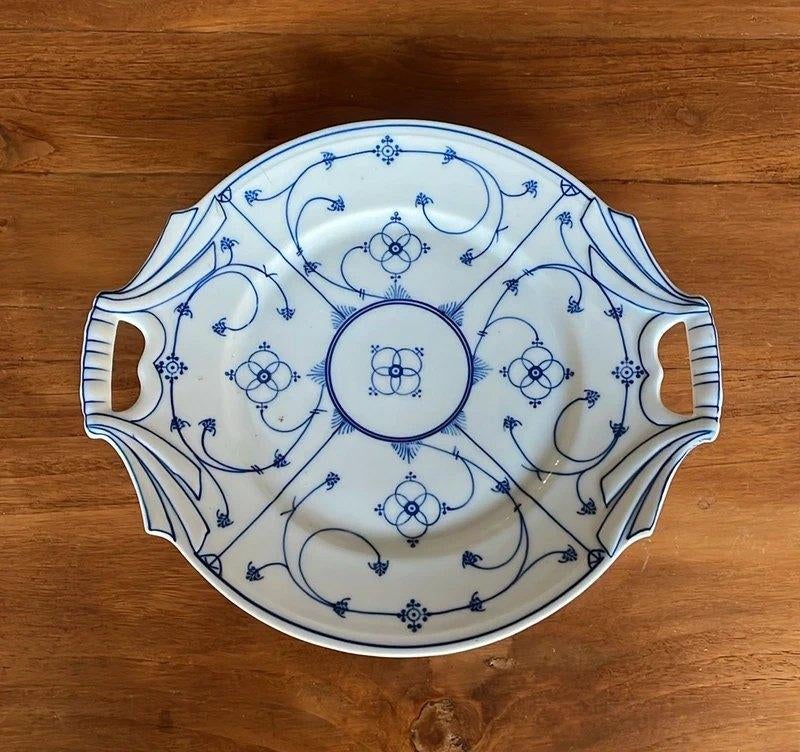Antieke Blau Saks serveerschaal, Ophalen of Verzenden