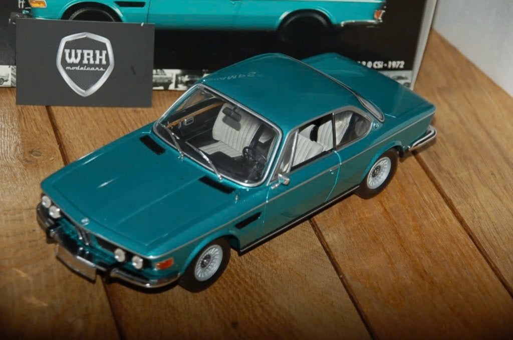 1:18 BMW 3.0 CSL green.blue Minichamps diecast in box WRH, Hobby en Vrije tijd, Verzenden, Zo goed als nieuw, Auto, MiniChamps