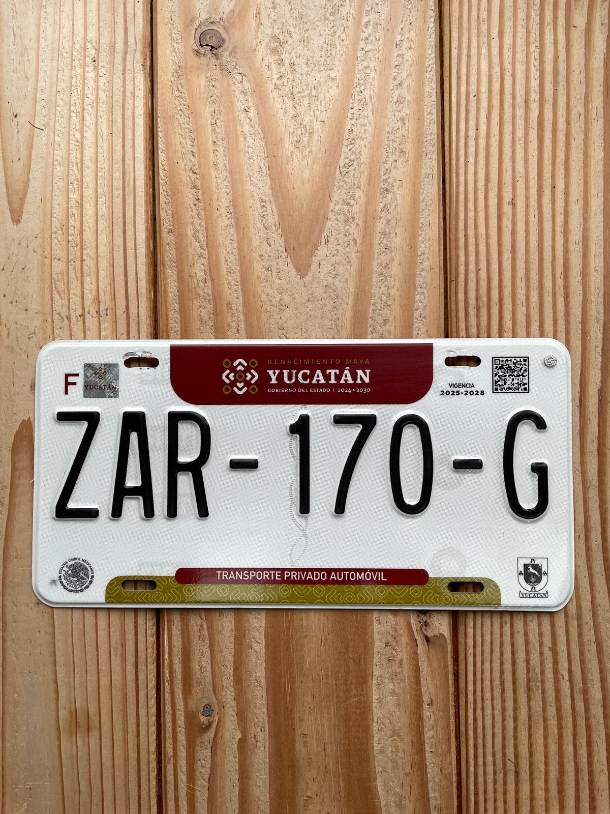 Nummerbord kentekenplaat uit Yucatan, Mexico Nummerplaat, Verzamelen, Ophalen of Verzenden, Gebruikt, Auto's
