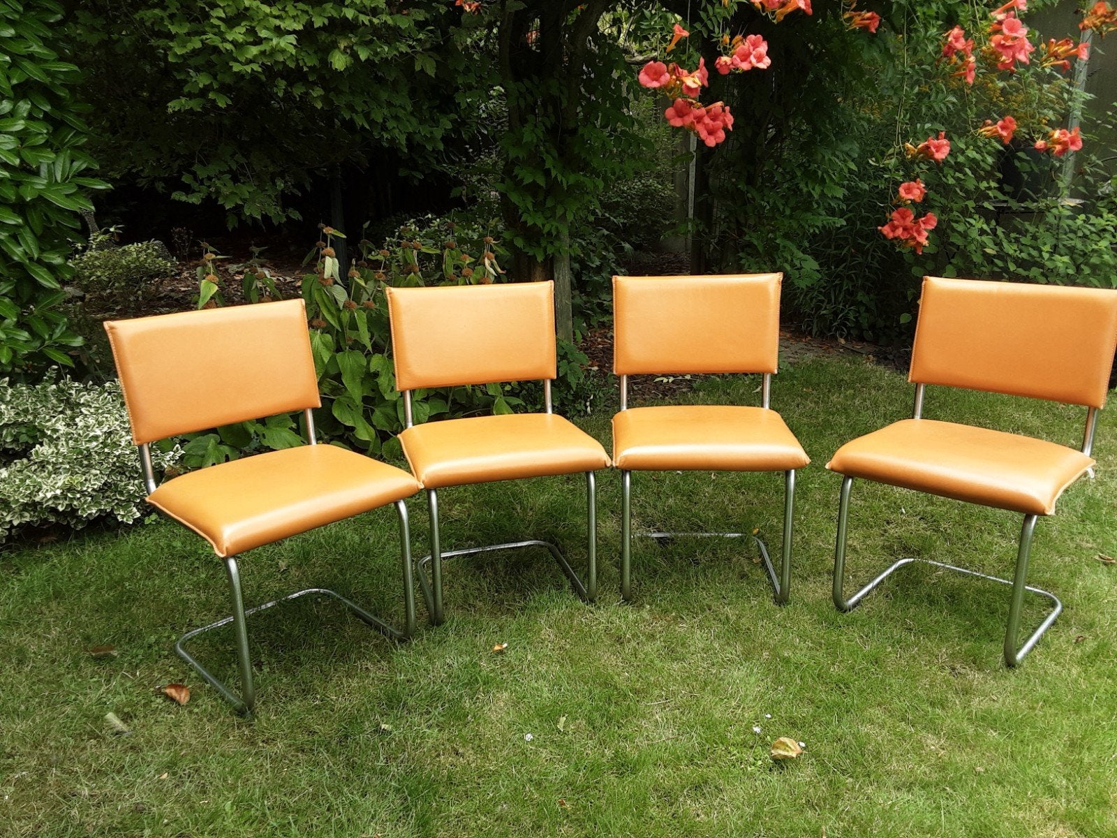 4 Jess sledestoel eetkamerstoelen in goede staat, Overige kleuren, Ophalen of Verzenden, Zo goed als nieuw, Vier