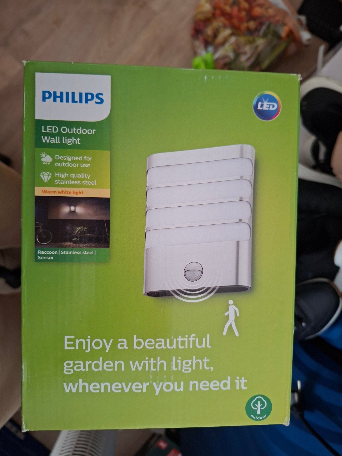 nieuwe philips Racoon stainless steel Met sensor Led outdoor, Led, Minder dan 50 watt, Wandlamp, Nieuw