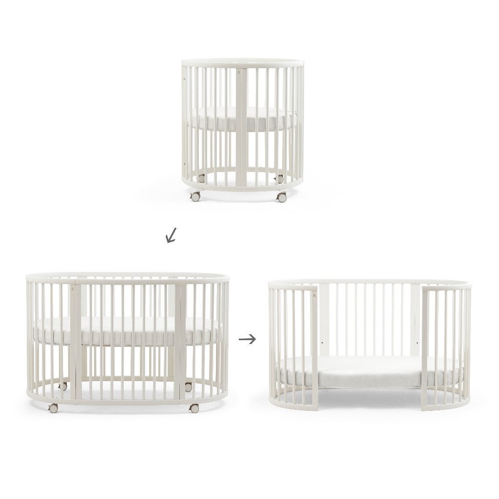 Stokke Sleepi - Complete set in wit (Mini en uitbreiding), Ophalen, Gebruikt, Ledikant
