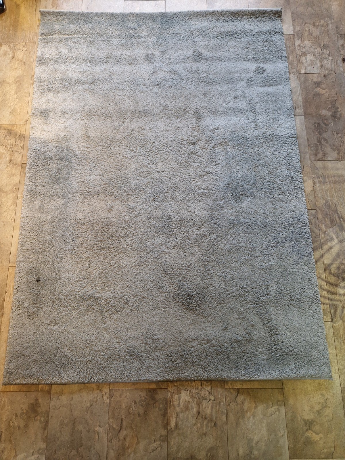 Grijs/blauw vloerkleed - gebruikt, Huis en Inrichting, Ophalen, Gebruikt, 150 tot 200 cm, 200 cm of meer