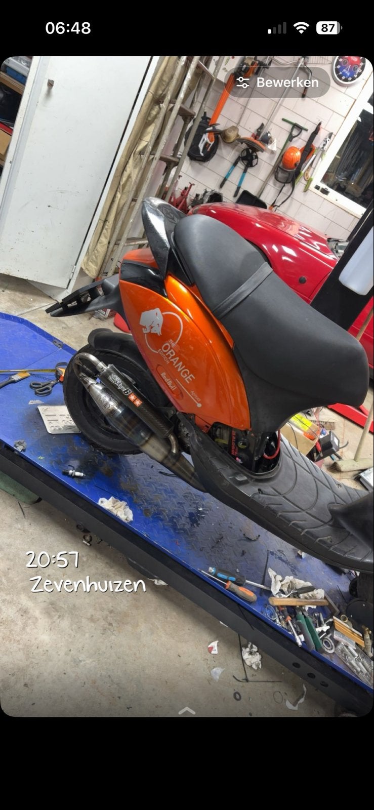 Zip kappenset Red Bull - Oranje, Ophalen, Gebruikt, Kap, Piaggio