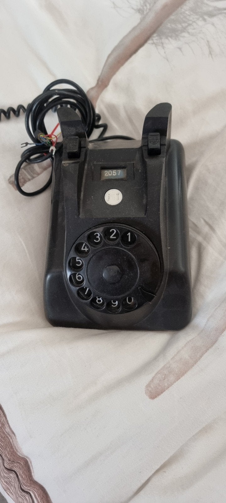 Vintage PTT Telefoon T65 met Draaischijf - Zwart Bakeliet, Ophalen of Verzenden