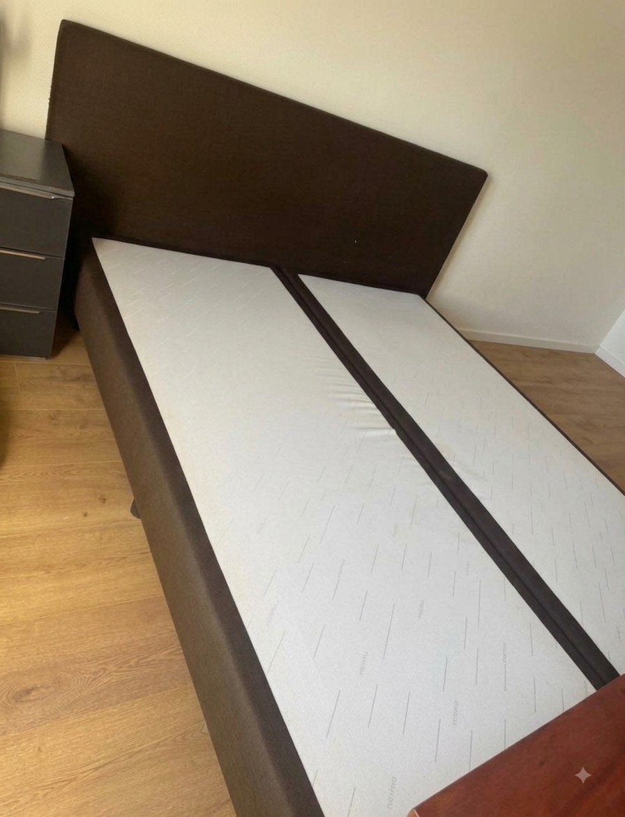 Norma Boxspring onderstel (180x220cm) excl. matras., Ophalen, Gebruikt, Bruin, Tweepersoons