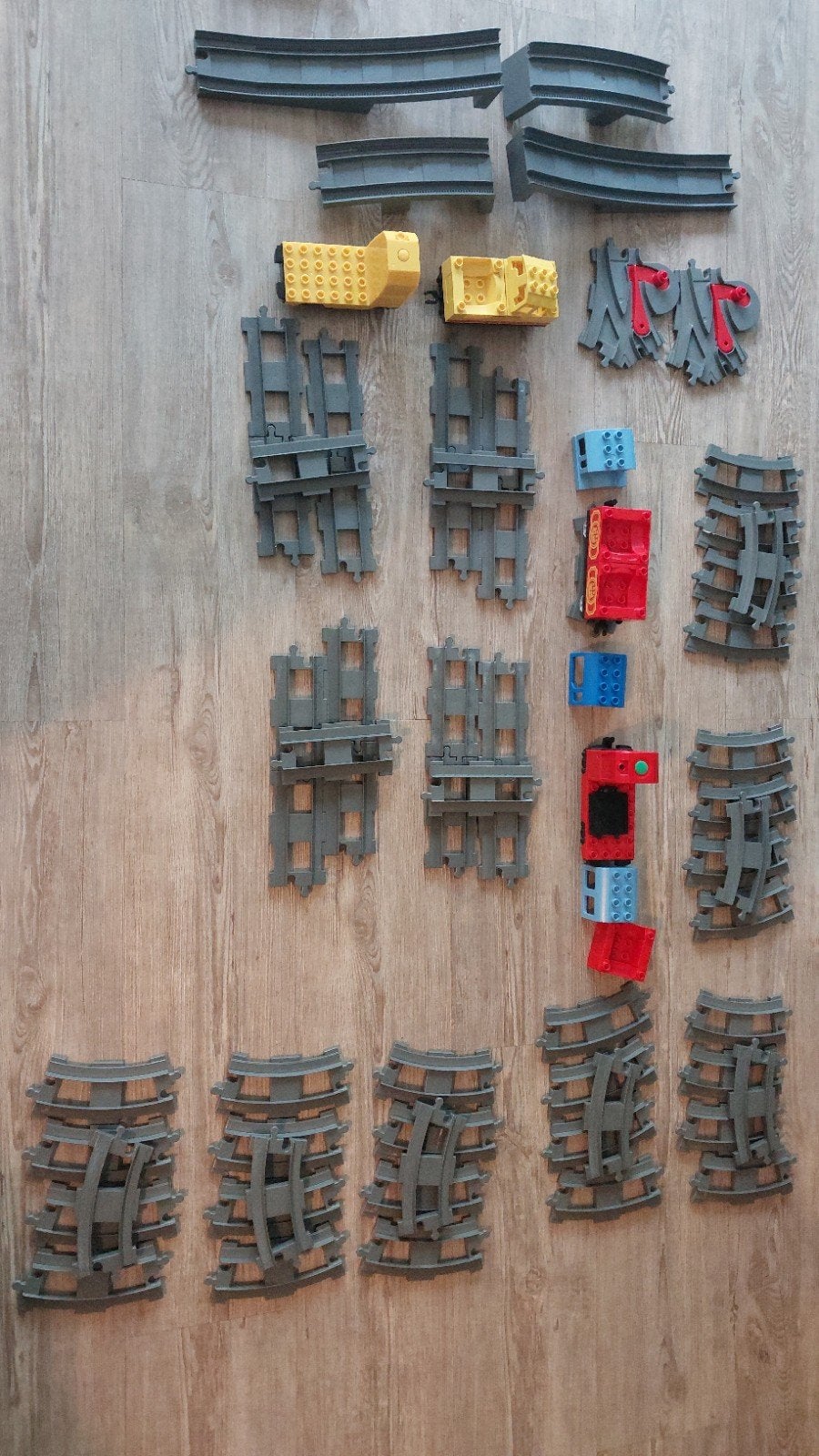 Lego Duplo rails met brug en trein, Ophalen, Gebruikt, Overige thema's, Compleet