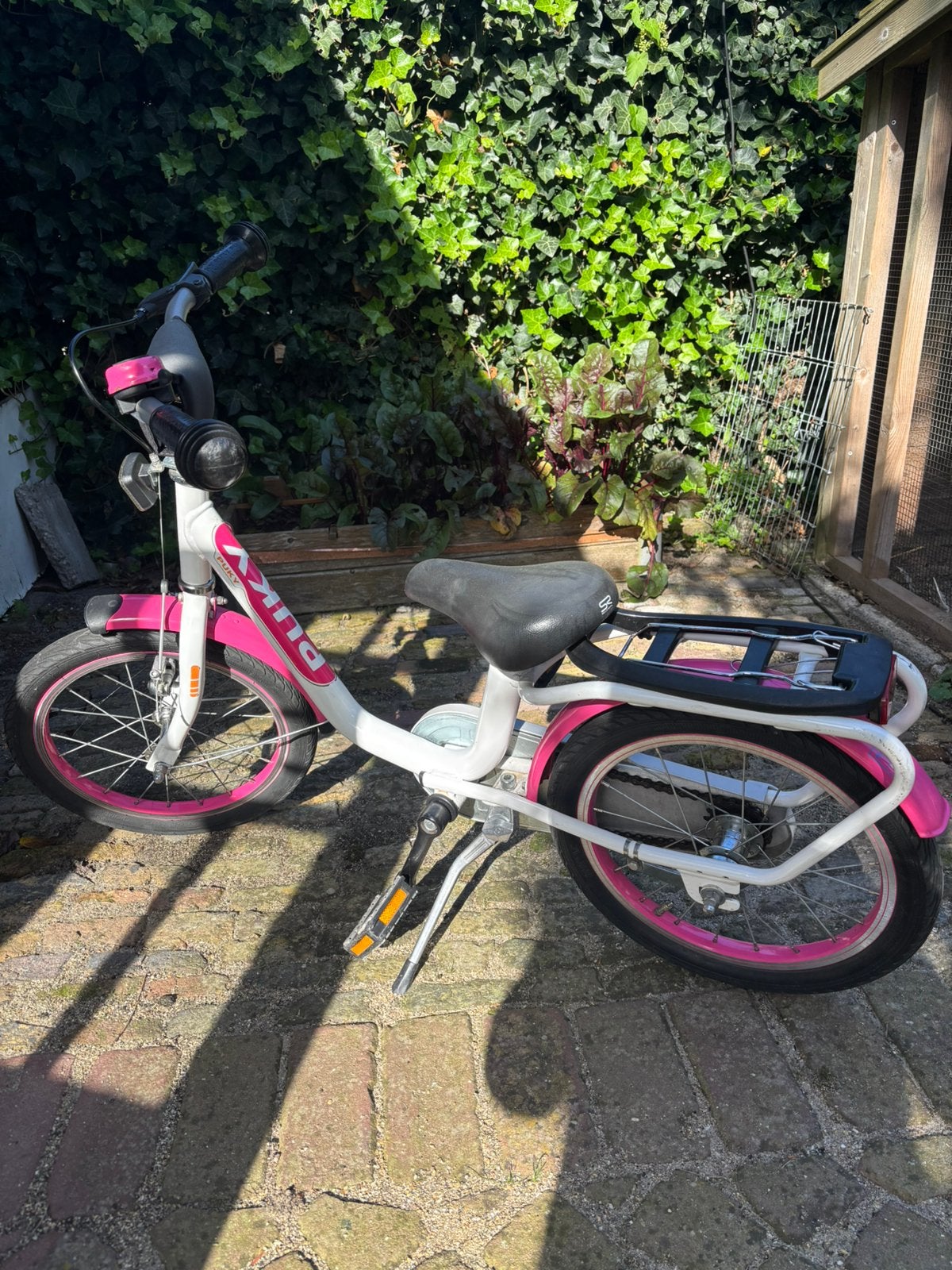 Wit roze Puky meisjesfiets kinderfiets 16 inch nieuw model, Ophalen, Zo goed als nieuw, 16 tot 20 inch