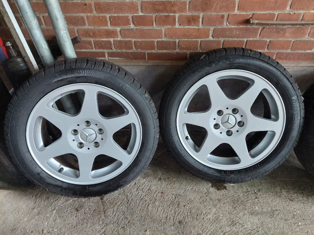 W202 W124 W201 Mercedes Benz EVO II / Ceginus Velgen, Ophalen, Gebruikt, Banden en Velgen, 17 inch