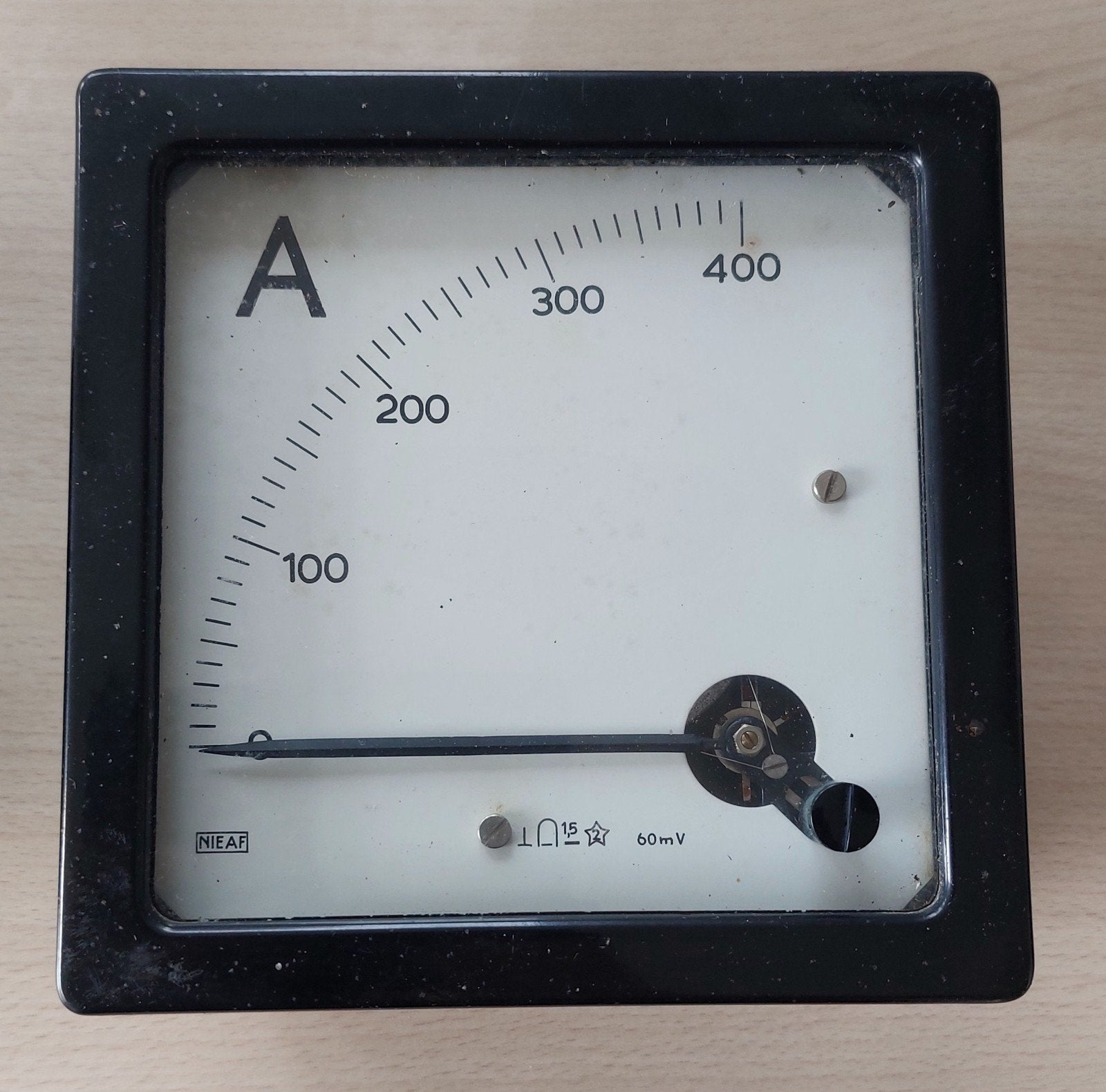 Vintage NIEAF Ampèremeter - Zwart, tot 400A, Ophalen of Verzenden