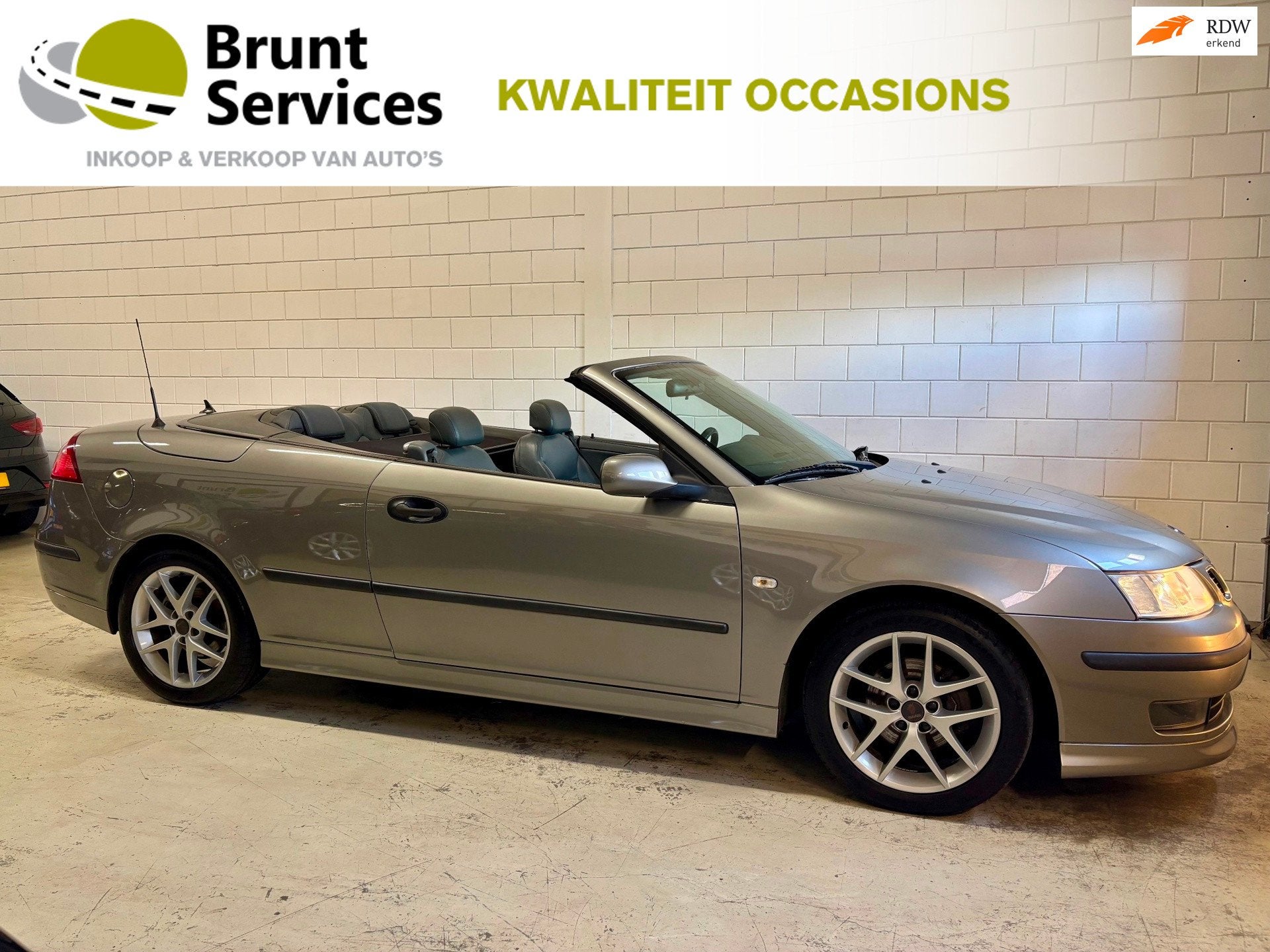 Saab 9-3 Cabrio 1.8t Vector Bj.04|150Pk|Leder|Clima|Goed ond, Auto's, Saab, Voorwielaandrijving, 1998 cc, Gebruikt, Zwart