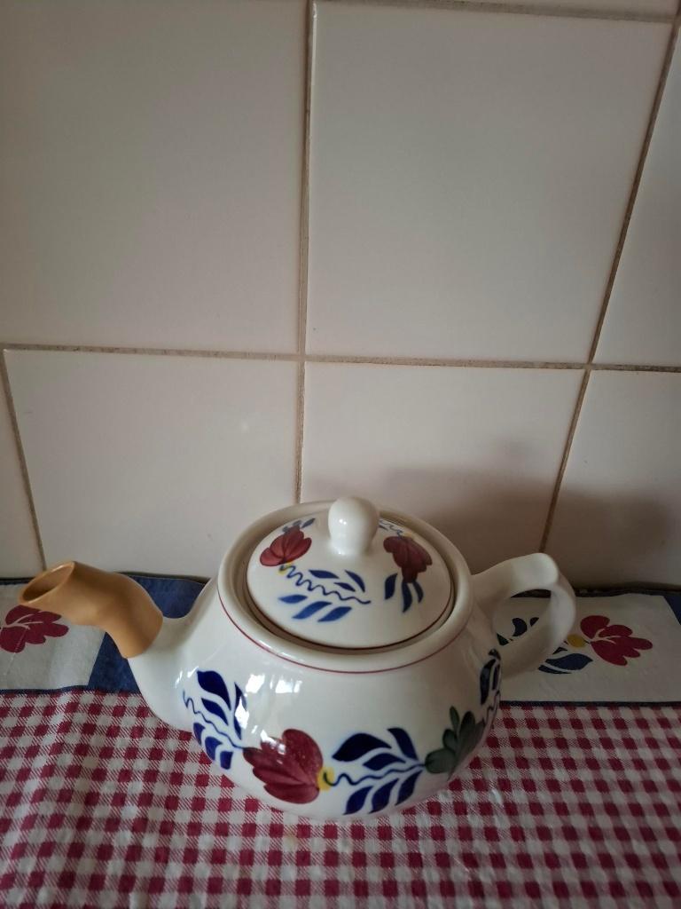 Boerenbont servies Theepot, botervloot, Overige typen, Ophalen of Verzenden, Zo goed als nieuw, Aardewerk