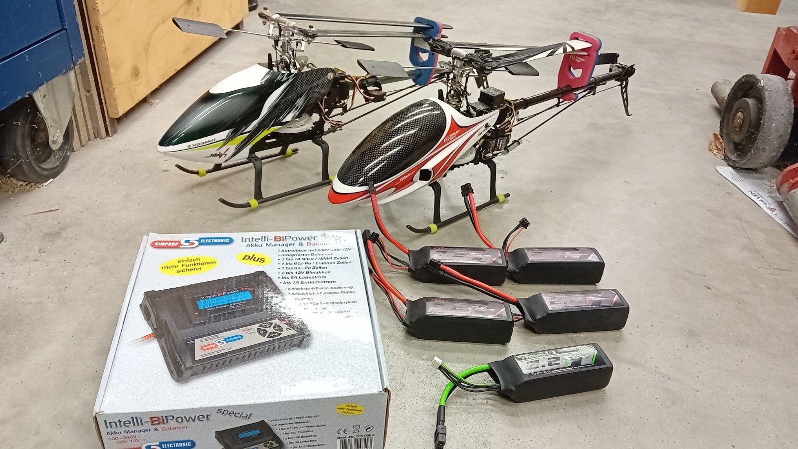 RC Helikopters Mini Titan E325 & mini titan V2 ,lader,accu's, Gebruikt, RTF (Ready to Fly), Helikopter, Ophalen