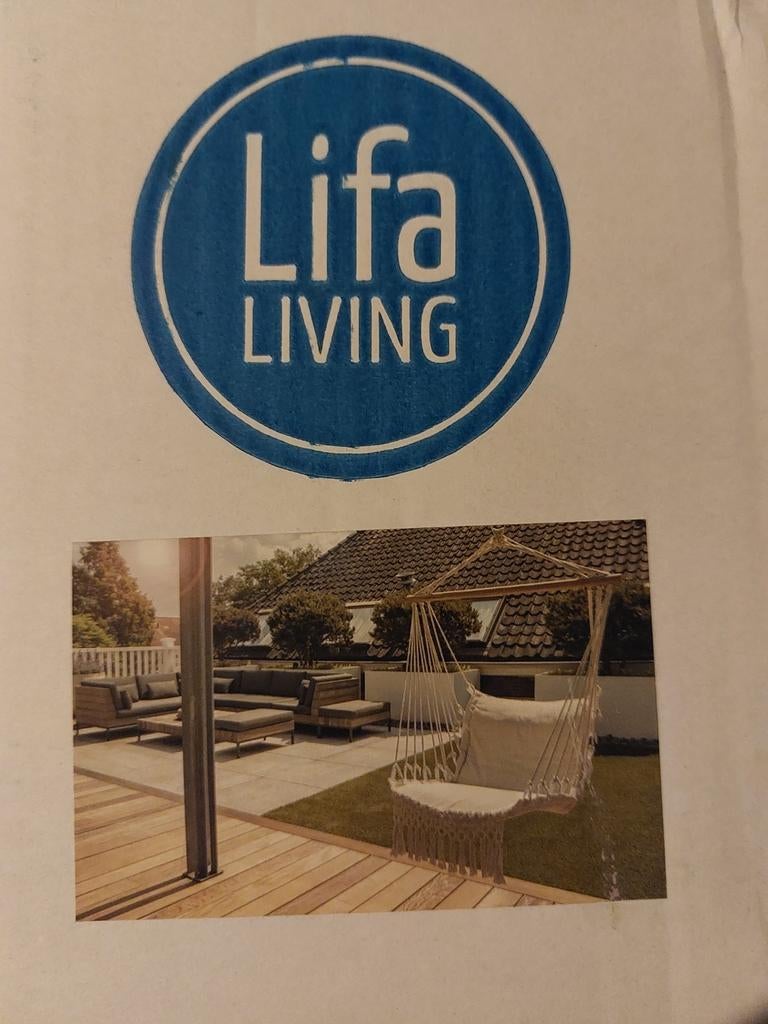 Lifa Living Hangmat Stoel Crème - Comfortabel & Stijlvol, Ophalen, Nieuw, Eenpersoons, Binnen