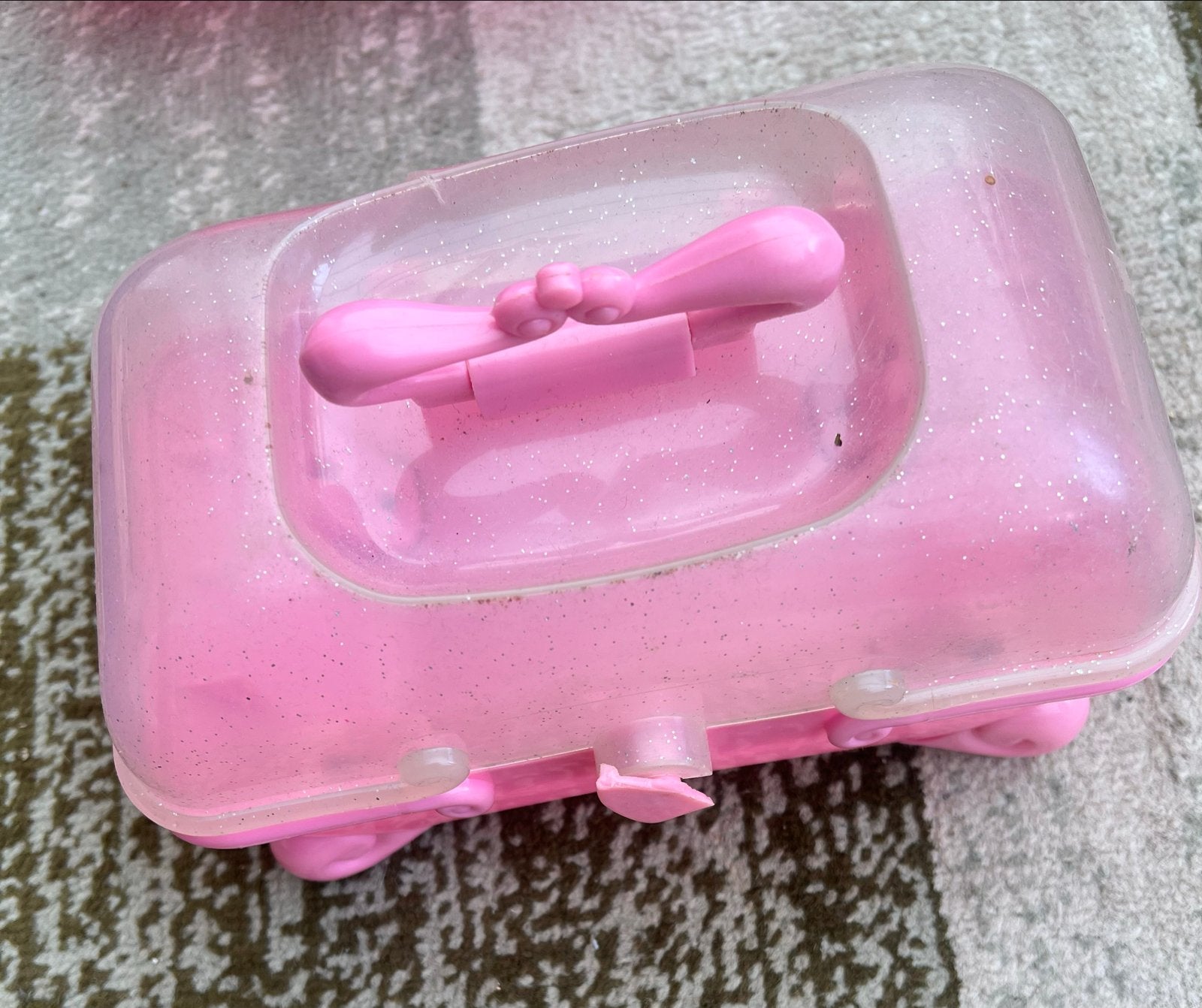 Roze speelgoedkoffer met glitters, Ophalen of Verzenden, Gebruikt