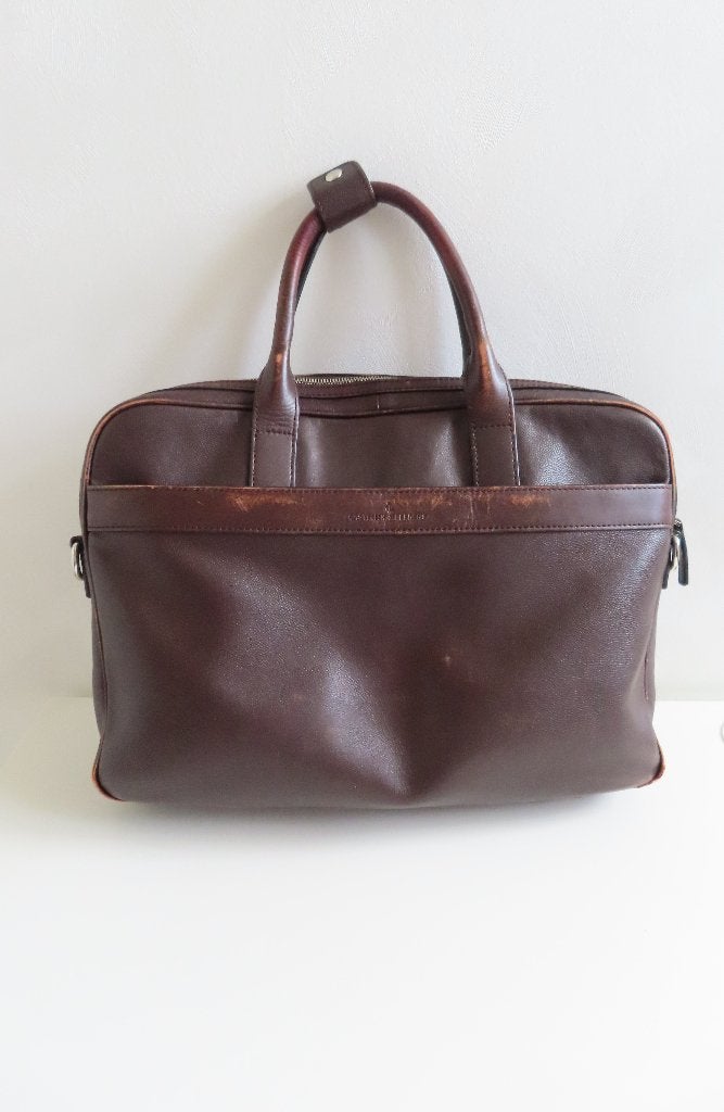 Leren Laptoptas / Aktetas Bruin Castelijn & Beerens (J31), Gebruikt, 15 inch, Tabletvak, Aktetas