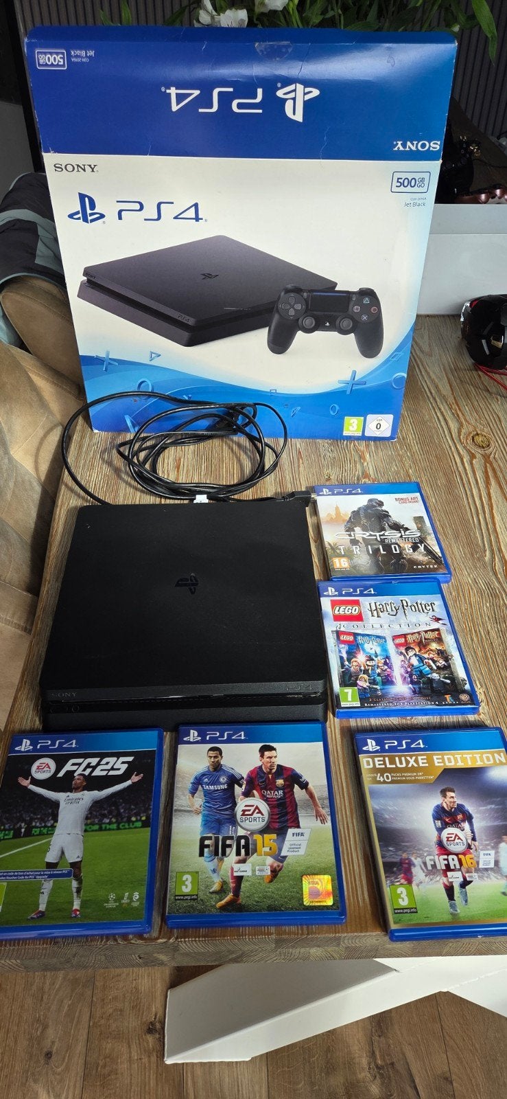 PS4 Slim 500GB met 3 controllers, headset en 6 games, Spelcomputers en Games, Ophalen, Met 3 controllers of meer, Slim, 500 GB